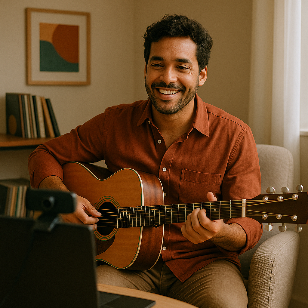 Instrutor com violão