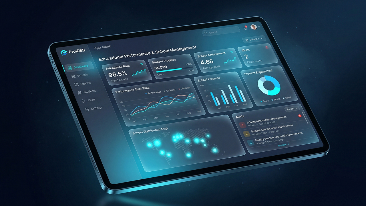 Dashboard ProIDEB em tablet